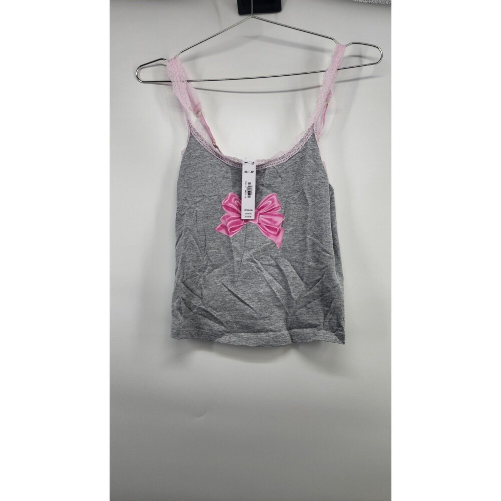 NWT VS PINK x LOVESHACKFANCY Women's XS Heather Gray Cami Top